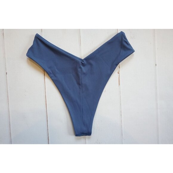 Women's Blue Sexy V Cut High Waisted Bikini Bottoms - Size M, NWOT - Picture 2 of 5